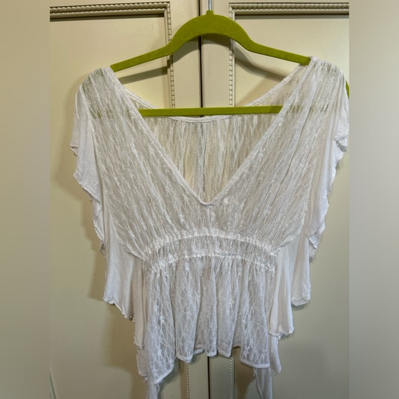 Free people white sheer top size xs - Picture 2 of 4